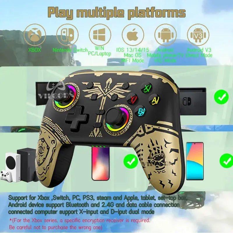 Wireless Pro Switch Elite BT Controller - Nintendo Switch, PC, 6-Axis Joystick Awesome Markeplace