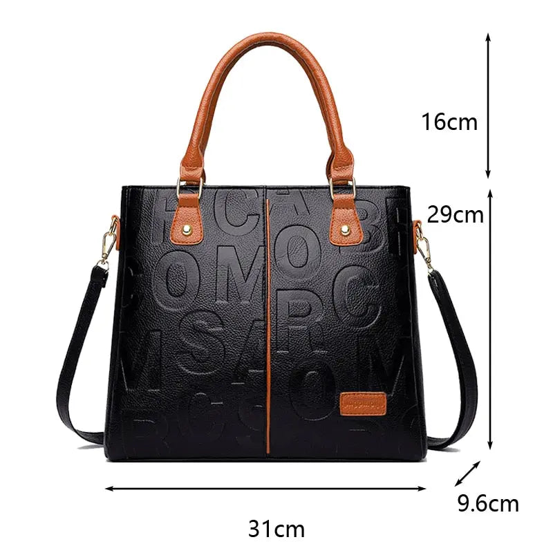 Women Ladies Luxury Designer Tote Handbag Female PU Leather  Large Capacity Travel Shoulder Bag Sac - Awesome Markeplace