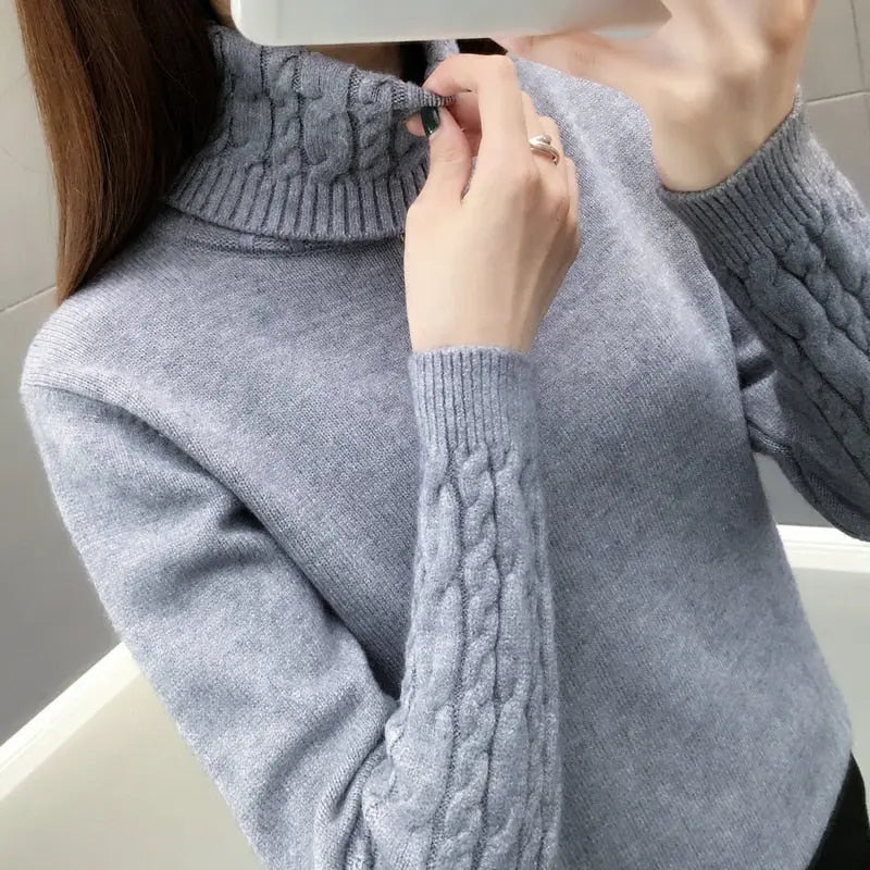 Women's Sweater Turtleneck Pullovers Autumn Winter Long Sleeves sweater - Awesome Markeplace