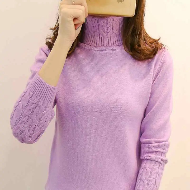 Women's Sweater Turtleneck Pullovers Autumn Winter Long Sleeves sweater - Awesome Markeplace