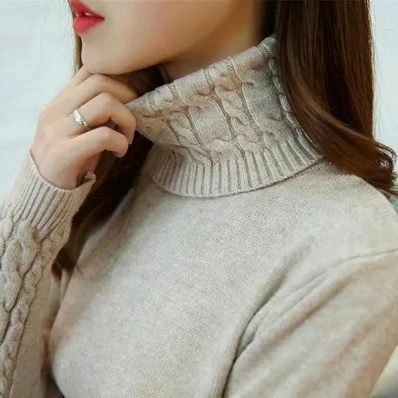 Women's Sweater Turtleneck Pullovers Autumn Winter Long Sleeves sweater - Awesome Markeplace