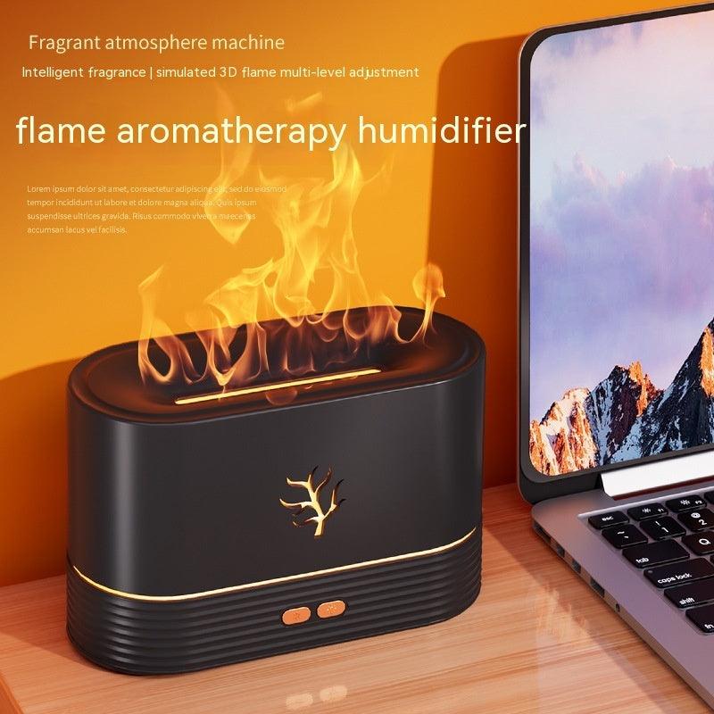 Flame Humidifier USB Smart Timing LED Electric Aroma Diffuser Simulation Fire Night Lamp Home Decor in USA