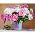 Adult Digital Oil Painting Kit Flowers & Butterflies in Vases DIY Art - Awesome Marketplace