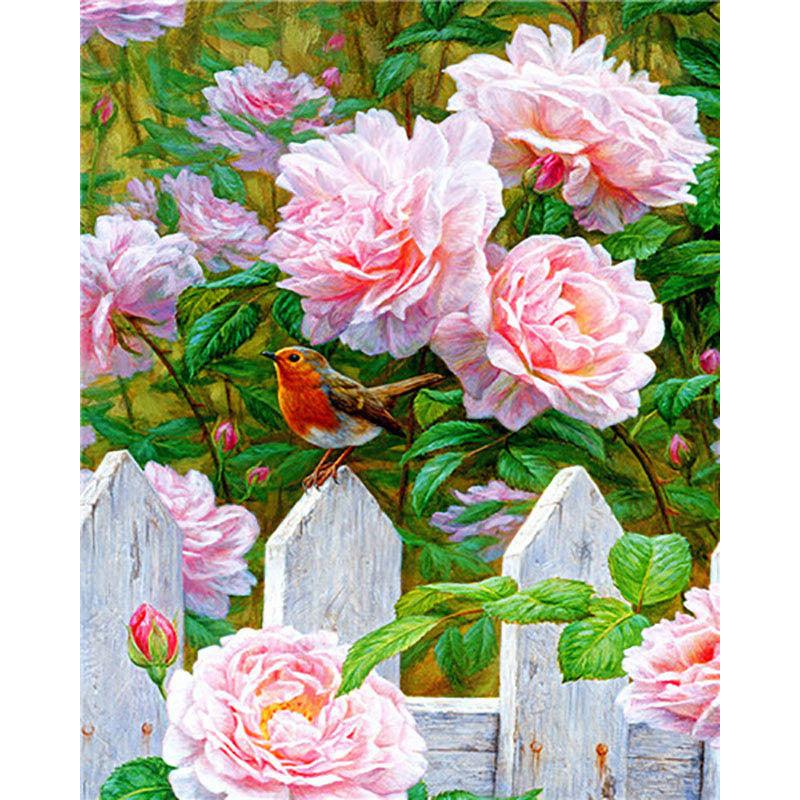 Adult Digital Oil Painting Kit Flowers & Butterflies in Vases DIY Art - Awesome Marketplace