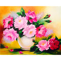 Adult Digital Oil Painting Kit Flowers & Butterflies in Vases DIY Art - Awesome Marketplace