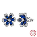 Artificial Sapphire Flower Shaped Pendant Necklace Bracelet Earrings - Awesome Marketplace