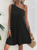 Asymmetric One-shoulder Sleeveless Sling Dress - Awesome Marketplace