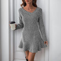 Autumn Long Sleeve Irregular Ruffles Dress - Awesome Marketplace