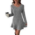 Autumn Long Sleeve Irregular Ruffles Dress - Awesome Marketplace