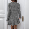 Autumn Long Sleeve Irregular Ruffles Dress - Awesome Marketplace