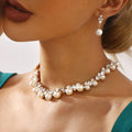 Baroque Alloy Necklace And Earrings Elegant Fashion All-match Bridal Formal Formal Dress Jewelry Suit - Awesome Marketplace