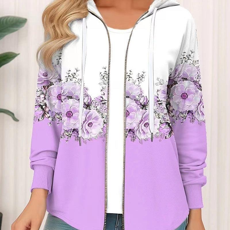 Casual Printed Full-zip Cardigan Coat - Awesome Marketplace