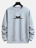 Creative Cat Print Cute Cat Round Neck Sweater - Awesome Marketplace