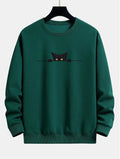 Creative Cat Print Cute Cat Round Neck Sweater - Awesome Marketplace