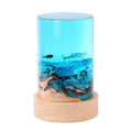 Creative Desktop Ornaments Cylinder Solid Wood Resin Night Light - Awesome Marketplace