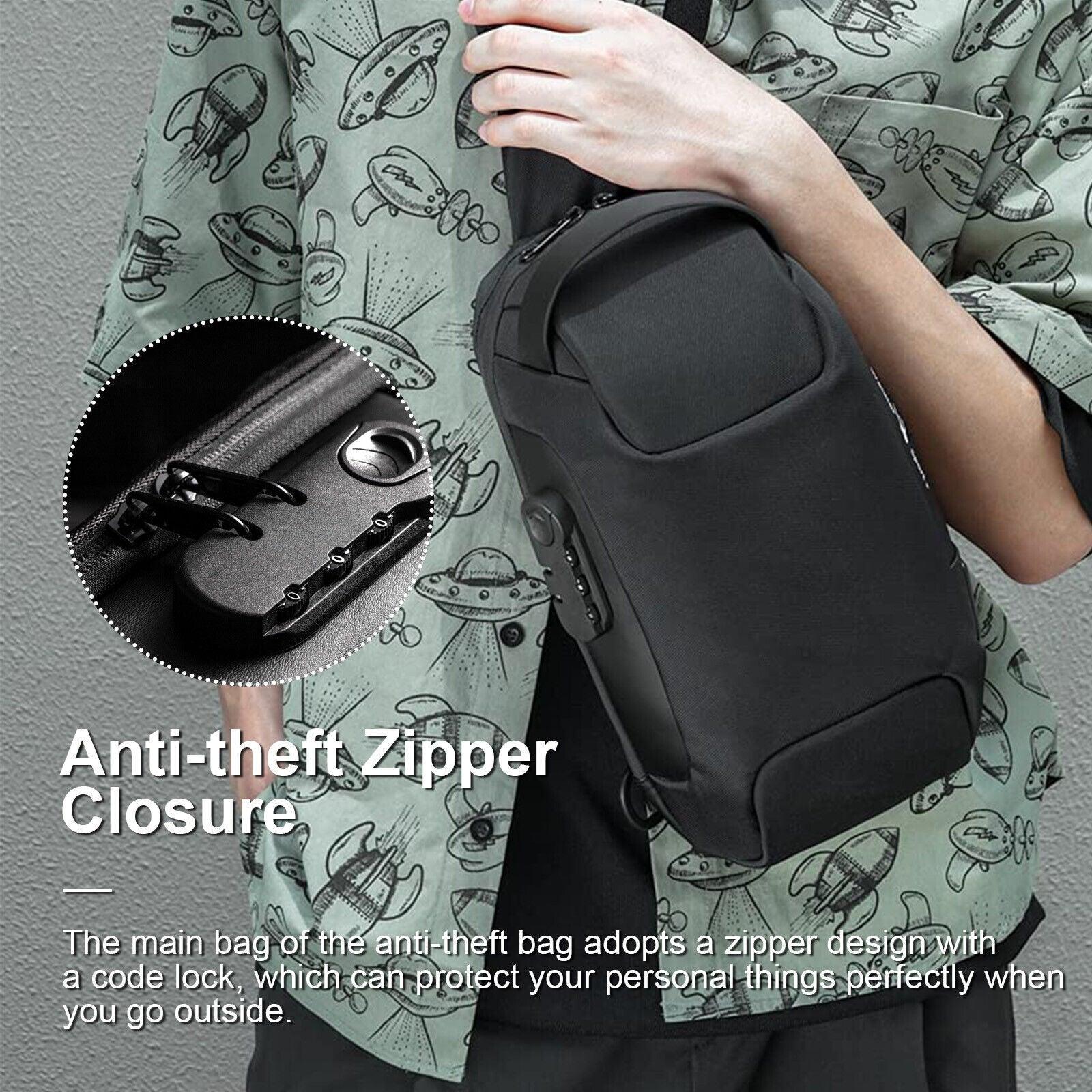 waterproof, anti-theft crossbody bag usb charger