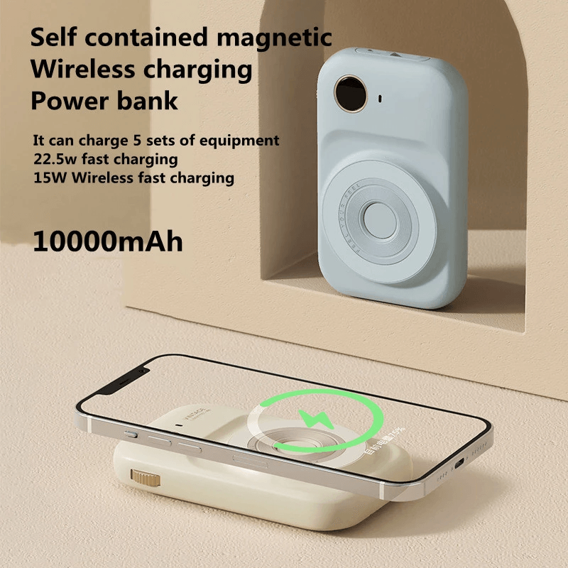 On-the-Go Convenience: Dual-Line Mini Magnetic Power Bank for Reliable Charging Anywhere Teal Simba