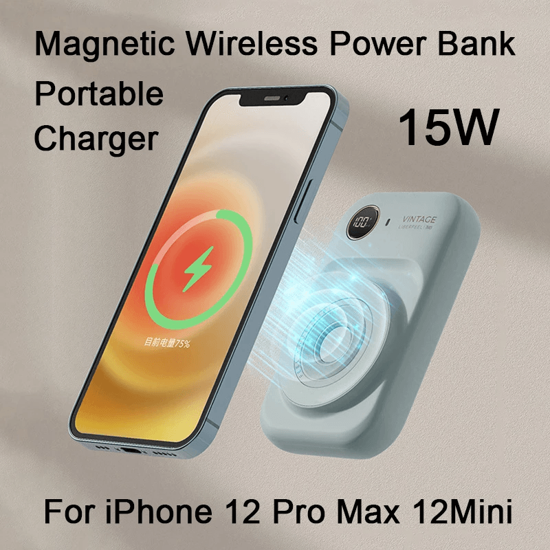 On-the-Go Convenience: Dual-Line Mini Magnetic Power Bank for Reliable Charging Anywhere Teal Simba