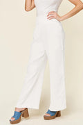 Double Take Full Size Texture Smocked Waist Wide Leg Pants Trendsi