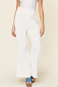 Double Take Full Size Texture Smocked Waist Wide Leg Pants Trendsi