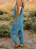 Double Take Full Size V-Neck Sleeveless Jumpsuit with Pockets - Awesome Marketplace