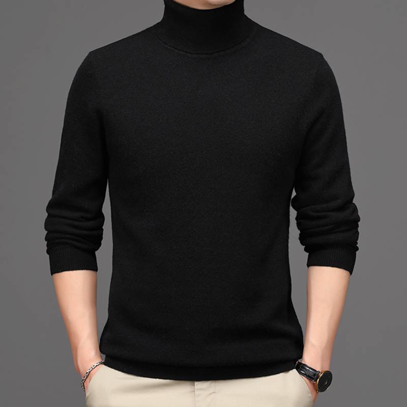 Pure Cashmere Sweater Men's High Neck Thickened Style