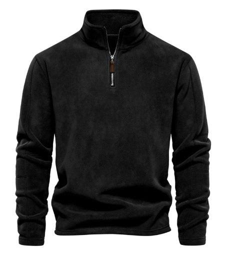 Stand-collar fleece sweatshirt