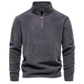 Fashion Personality Stand-collar Zippered Sweatshirt With Fleece Winter Casual Pullover Top Men's Clothing - Awesome Marketplace