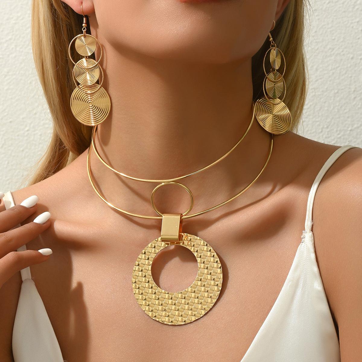 Geometric Niche Design Necklace Eardrops Simplicity And Exaggeration - Awesome Marketplace