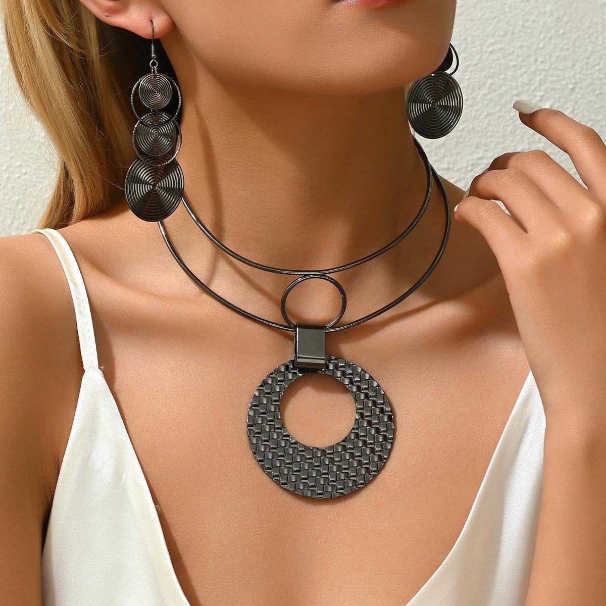 Geometric Niche Design Necklace Eardrops Simplicity And Exaggeration - Awesome Marketplace