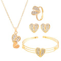 Heart-Shaped Butterfly Flower Letter Fashion Set Exquisite 4-Piece Jewelry - Awesome Marketplace