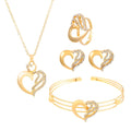 Heart-Shaped Butterfly Flower Letter Fashion Set Exquisite 4-Piece Jewelry - Awesome Marketplace