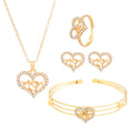 Heart-Shaped Butterfly Flower Letter Fashion Set Exquisite 4-Piece Jewelry - Awesome Marketplace