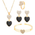 Heart-Shaped Butterfly Flower Letter Fashion Set Exquisite 4-Piece Jewelry - Awesome Marketplace