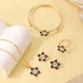 Heart-Shaped Butterfly Flower Letter Fashion Set Exquisite 4-Piece Jewelry - Awesome Marketplace