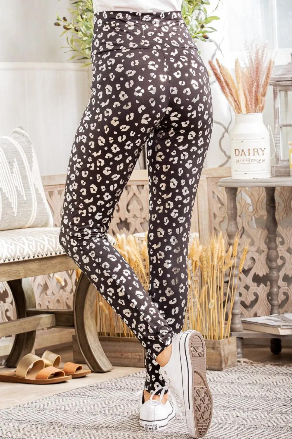 Heimish Full Size Leopard High Waist Leggings Trendsi