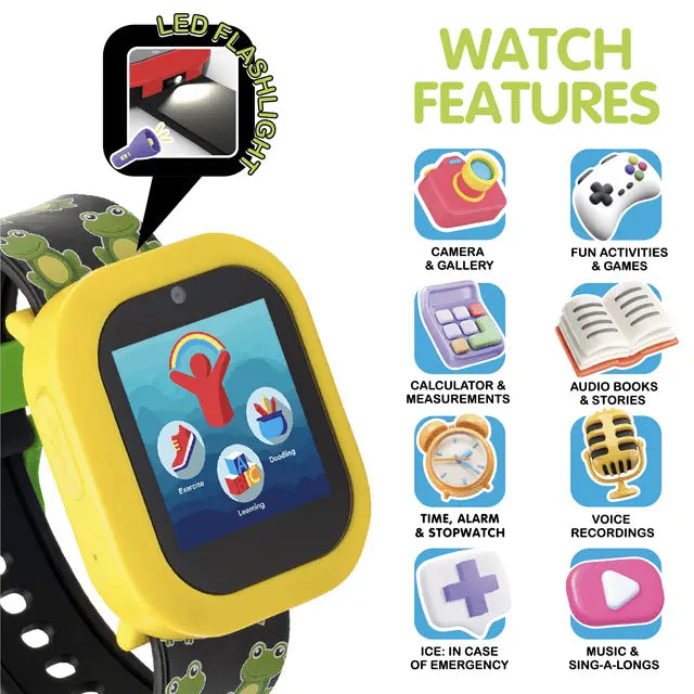 hiTech Jr Kids Boys Frog Smartwatch with On Ear Light up Bluetooth Headphones Doba