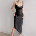 Irregular Casual Sling Satin Dress Women - Awesome Marketplace