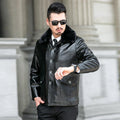 Lapel Fur Liner Leather Jacket Casual Men's Leather Jacket - Awesome Marketplace