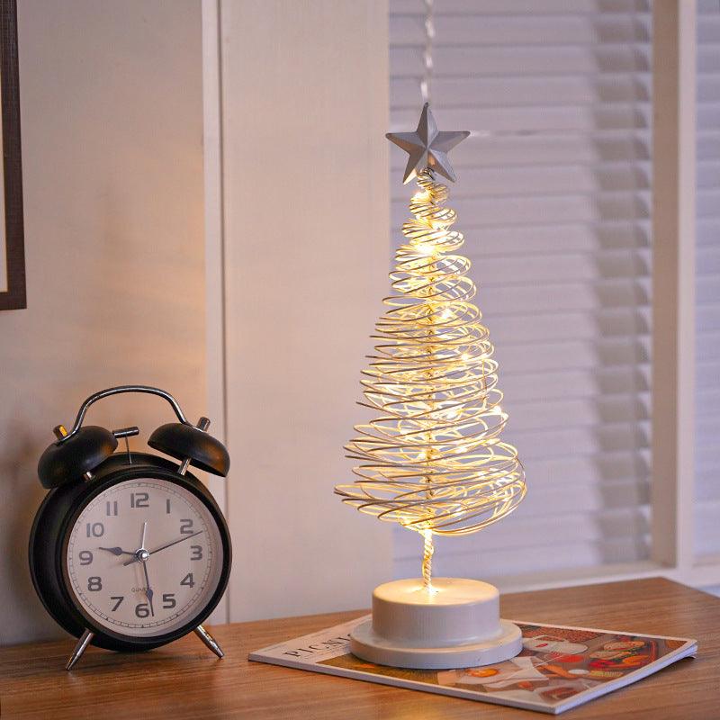 LED Christmas Tree Spiral Light Table Ornament Festive Night Lamp Decor - Awesome Marketplace