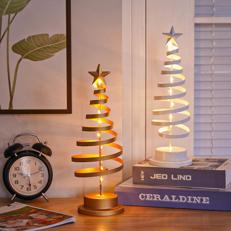 LED Christmas Tree Spiral Light Table Ornament Festive Night Lamp Decor - Awesome Marketplace