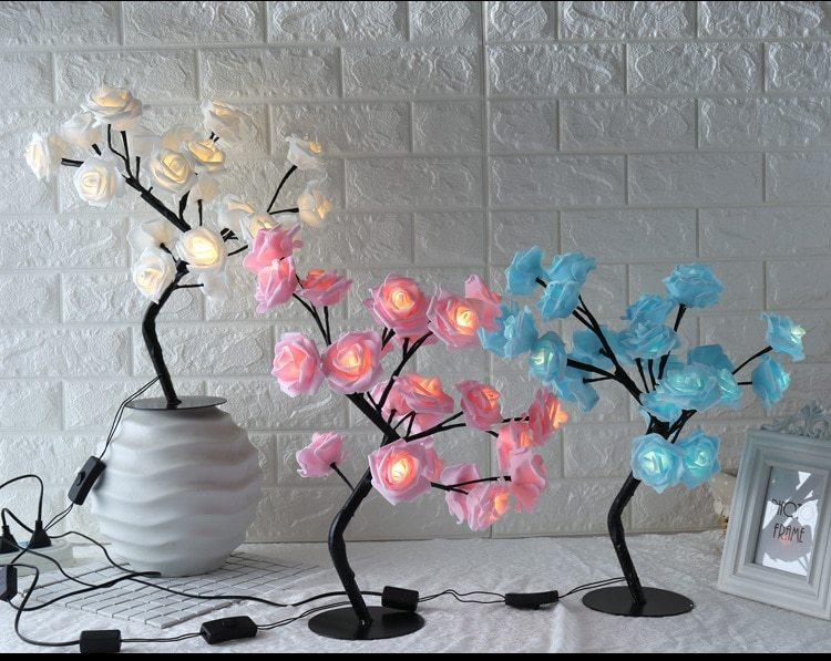 LED Tree Lamp Rose Small Tree Lamp Modeling Lamp Table Lamp - Awesome Marketplace