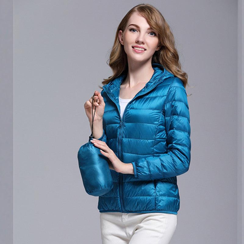 Lightweight Hooded Down Jacket Short Cozy Warmth for Winter & Outdoors - Awesome Marketplace