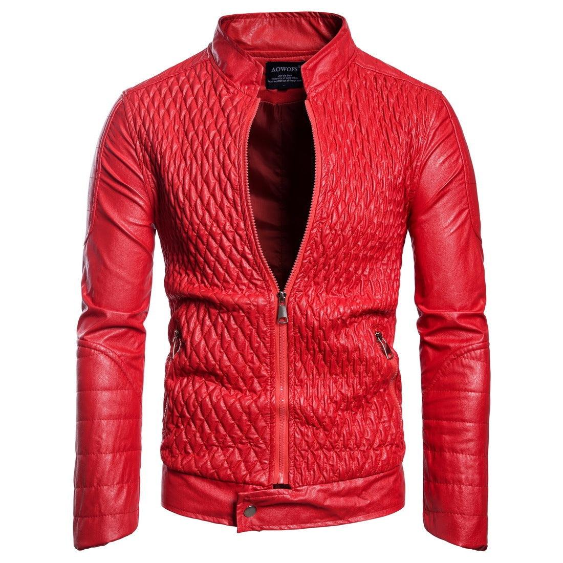 Long Sleeve Zipper Leather Cardigan Jacket Stylish & Warm Leather Coat - Awesome Marketplace