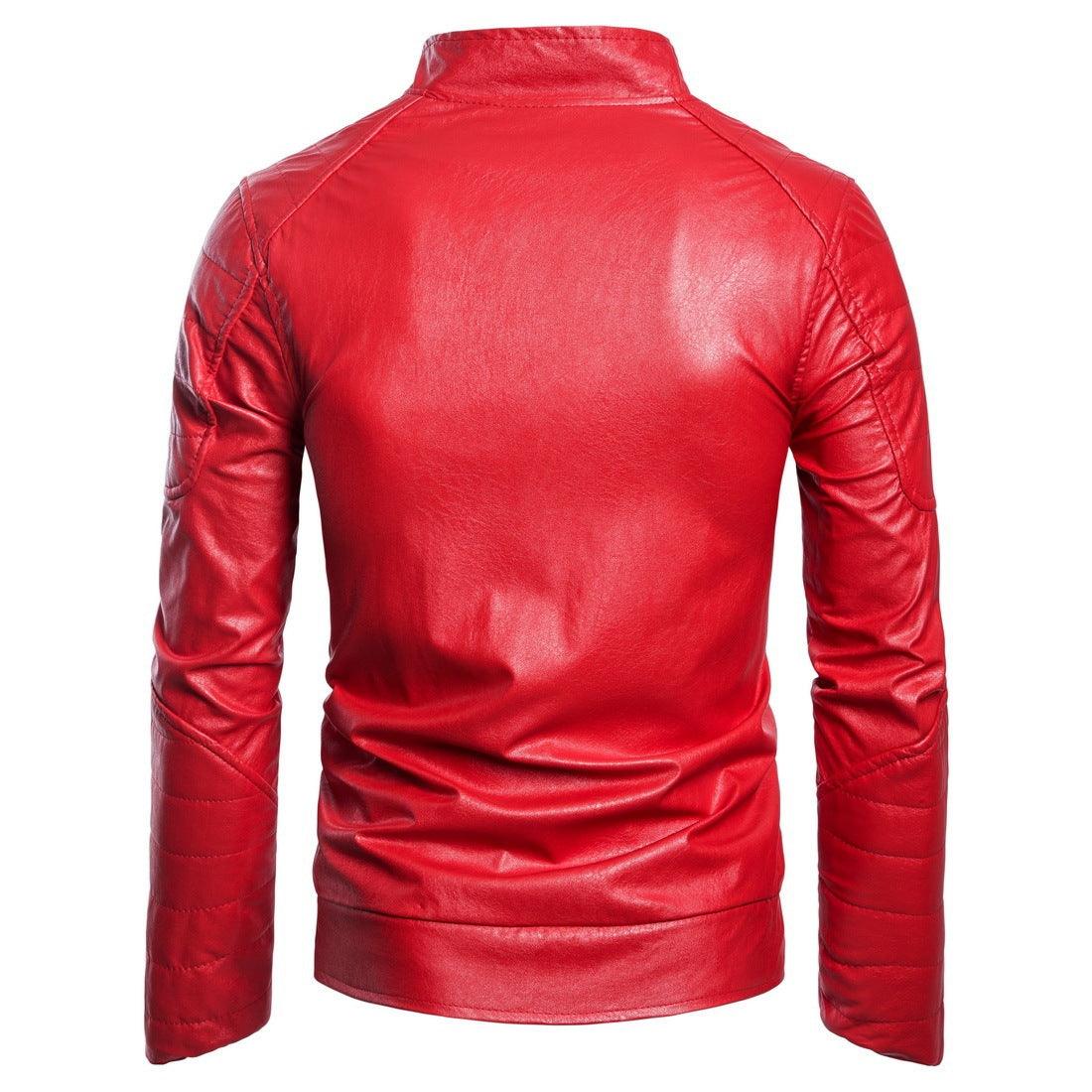 Long Sleeve Zipper Leather Cardigan Jacket Stylish & Warm Leather Coat - Awesome Marketplace