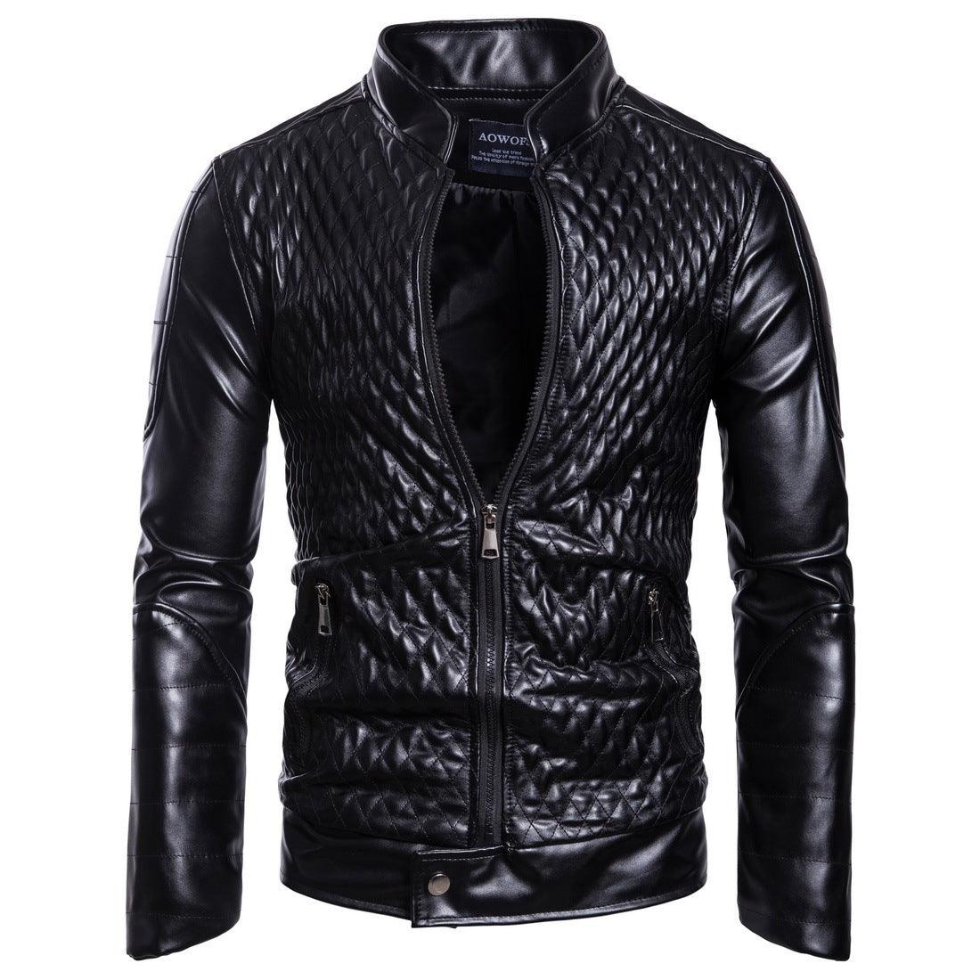 Long Sleeve Zipper Leather Cardigan Jacket Stylish & Warm Leather Coat - Awesome Marketplace