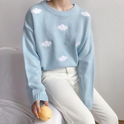 Loose Cloud Sweater for Women Soft Cozy Relaxed Fit Winter Knitwear - Awesome Marketplace