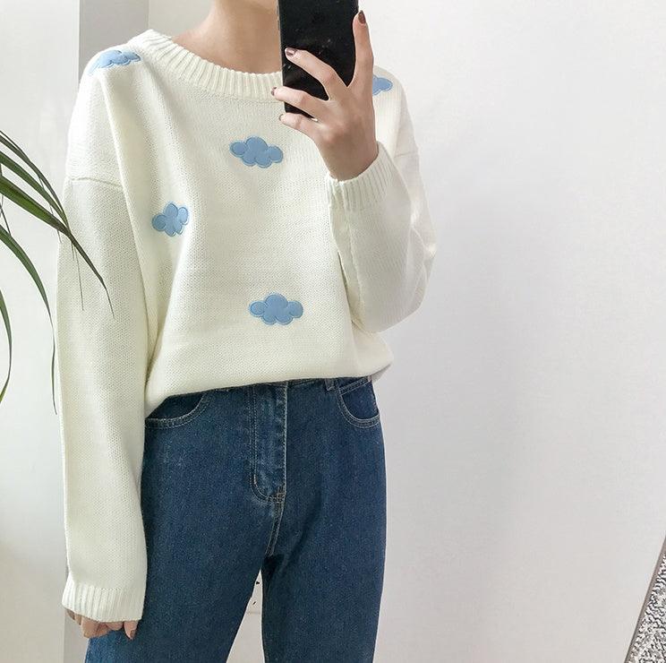 Loose Cloud Sweater for Women Soft Cozy Relaxed Fit Winter Knitwear - Awesome Marketplace