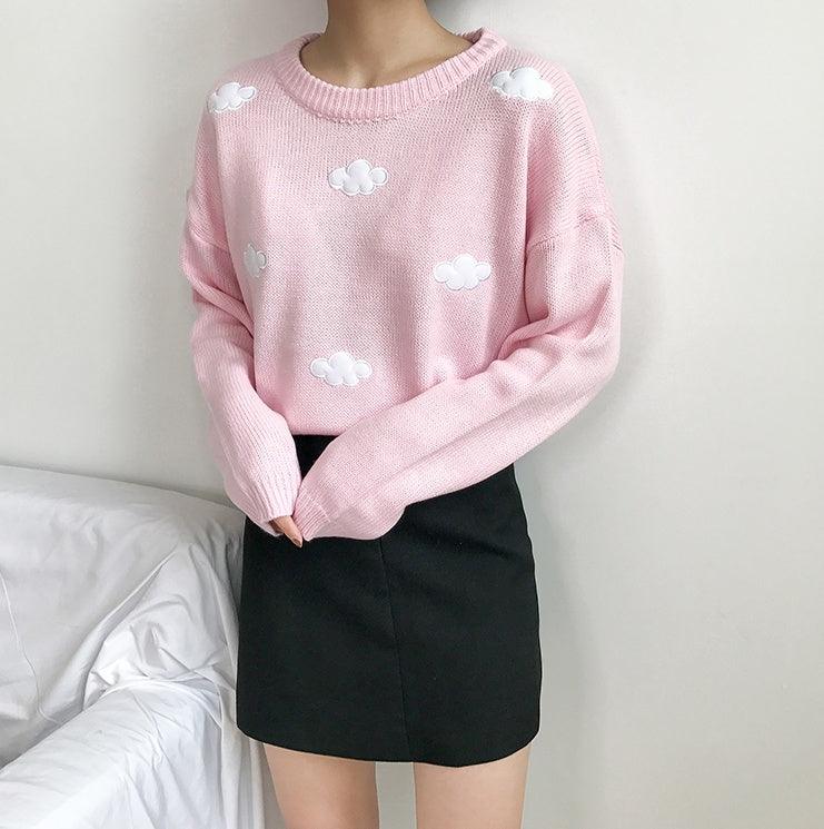 Loose Cloud Sweater for Women Soft Cozy Relaxed Fit Winter Knitwear - Awesome Marketplace