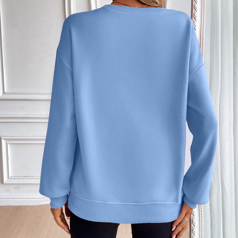 Loose Long Sleeve Casual Sweatshirt for Women – Cozy Stylish and Perfect for Every Day - Awesome Marketplace